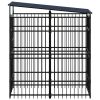 Outdoor Dog Kennel with Roof Steel 19.8 ftÂ¬â‰¤ - Black