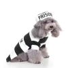 Pet Life Striped Retro Inmate Prisoner Pet Dog Costume Uniform - BLACK / WHITE - Small
