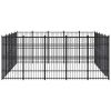 Outdoor Dog Kennel Steel 248 ftÂ¬â‰¤ - Black