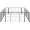 28-Panel Dog Playpen Black 19.7"x39.4" Powder-coated Steel - Black