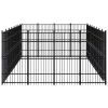Outdoor Dog Kennel Steel 317.4 ftÂ¬â‰¤ - Black