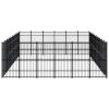 Outdoor Dog Kennel Steel 595.2 ftÂ¬â‰¤ - Black