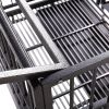 Heavy-Duty Metal Dog Kennel, Pet Cage Crate with Openable Flat Top and Front Door, 4 Wheels  - black