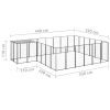 Dog Kennel Black 130.2 ftÂ¬â‰¤ Steel - Black