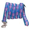 Touchdog 'Bone Patterned' Tough Stitched Embroidered Collar and Leash - Blue - Medium