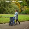 Double Pet Stroller 4-in-1 With Detachable Carrier And Travel Carriage - navy - Pets