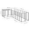 Dog Kennel Black 65.1 ftÂ¬â‰¤ Steel - Black