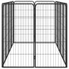 12-Panel Dog Playpen Black 19.7"x39.4" Powder-coated Steel - Black