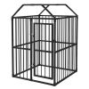 Heavy-Duty Outdoor Dog Kennel with Roof 4'x4'x6.2' - Black