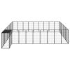 38-Panel Dog Playpen Black 19.7"x39.4" Powder-coated Steel - Black