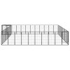 46-Panel Dog Playpen Black 19.7"x39.4" Powder-coated Steel - Black