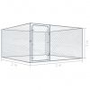 Outdoor Dog Kennel Galvanized Steel 6.6'x6.6'x3.3' - Silver