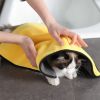 Pet dog cat bath towel soft coral fleece absorbent towel quick-drying bath towel convenient cleaning wipes pet supplies dropship - Yellow - 100x50cm