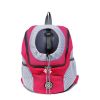 Pet Dog Carrier Bag Carrier For Dogs Backpack Out Double Shoulder Portable Travel Backpack Outdoor Dog Carrier Bag Travel Set - Rose Red - S for 0-5kg