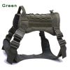 Tactical Dog Harness Pet Training Vest Dog Harness And Leash Set For Large Dogs German Shepherd K9 Padded Quick Release Harness - Green Harness - M