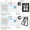 Foldable Plastic Pet Dog Cat Flap Door Pet Screen Dog Fence Home Automatic Flap Door - Black - L 37x43 cm