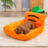 Pet Bed For Dog & Cat; Carrot Shaped Cat Bed; Adorable Dog Bed For Indoor Dogs; Cute Dog Sofa - Orange