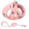 Soft and Warm Dog Harness and Leash Set - Winter Plush Dog Vest Harness with Reflective Bands - Suit: white - S