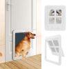 Foldable Plastic Pet Dog Cat Flap Door Pet Screen Dog Fence Home Automatic Flap Door - White - L 37x43 cm