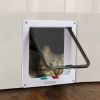 4 Way Pet Cat Puppy Dog Magnetic Lock Lockable Safe Flap Door Gate Frame S M L XL - S - White