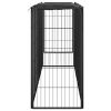 10-Panel Dog Playpen Black 19.7"x39.4" Powder-coated Steel - Black