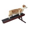 Adjustable Pet Ramp;  Folding Portable Wooden Dog Cat Ramp;  Non-Slip Paw Traction Mat Dog Step for Car;  SUV;  Bed;  Couch;  Adjustable Height from 1