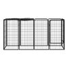 10-Panel Dog Playpen Black 19.7"x39.4" Powder-coated Steel - Black