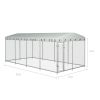 Outdoor Dog Kennel with Roof 26.2'x13.1'x7.5' - Silver