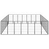 32-Panel Dog Playpen Black 19.7"x39.4" Powder-coated Steel - Black
