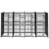 Outdoor Dog Kennel Steel 79.3 ftÂ¬â‰¤ - Black