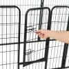 Dog Playpen 16 Panels Steel 31.5"x23.6" Black - Black