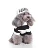 Pet Life Striped Retro Inmate Prisoner Pet Dog Costume Uniform - BLACK / WHITE - Medium