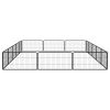 16-Panel Dog Playpen Black 39.4"x19.7" Powder-coated Steel - Black