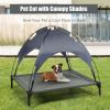 Portable Elevated Outdoor Pet Bed with Removable Canopy Shade - 36in