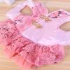 New Year Dog Dress; Festive Pet Dress; Floral Dog Costumes; Pet Clothes For Small Medium Dogs & Cats - Pink - S