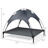 Outdoor travel CampingPortable Elevated Pet Bed With Removable Canopy Shade - grey - XL
