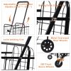 Free  shipping  Oshion Iron 1100mm Telescopic Armrest 0.8mm 16# Round Tube 30kg Silver Foldable Shopping Cart  YJ - black