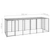 Dog Kennel Silver 129.9"x43.3"x43.3" Steel - Silver