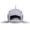 Shark Shape House Beds Tent Mat Small Dog Cat Puppy Beds Soft Dog House For Large Dogs Beds - Grey - 50x50x48 cm