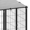 Dog Kennel Black 129.9"x43.3"x43.3" Steel - Black