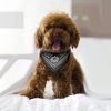 Adjustable Bandana Leather Pet Collar Triangle Scarf - Black - S