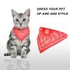 Adjustable Bandana Leather Pet Collar Triangle Scarf - Red - S