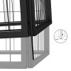 12-Panel Dog Playpen Black 19.7"x39.4" Powder-coated Steel - Black
