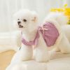Warm and thickened dog clothes in autumn and winter; bow sweater skirt; dog sweater - Purple skirt - L (recommended weight 5-7 kg)
