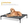 Outdoor travel CampingPortable Elevated Pet Bed With Removable Canopy Shade - grey - XL