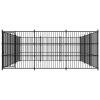 Outdoor Dog Kennel 177.2"x177.2"x72.8" - Black