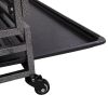 37"L x 41"H Heavy Duty Metal Dog Kennel Cage Crate with 4 Universal Wheels, Openable Pointed Top and Front Door, Black - black