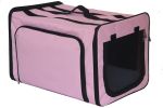 Pet Life Capacious Dual-Expandable Wire Folding Lightweight Collapsible Travel Pet Dog Crate - Pink - X-Large