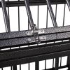 37"L x 41"H Heavy Duty Metal Dog Kennel Cage Crate with 4 Universal Wheels, Openable Pointed Top and Front Door, Black - black