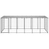 Dog Kennel Silver 129.9"x43.3"x43.3" Steel - Silver